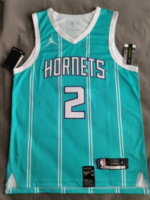 2 Ball Charlotte Hornets player version jersey green